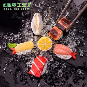 ของเล่นจำลองอาหารจิ๋ว, ซูชิอาหารทะเลญี่ปุ่น, สติ๊กเกอร์ติดตู้เย็น, อุปกรณ์ตกแต่ง DIY, ของจิ๋ว - Product Image 2