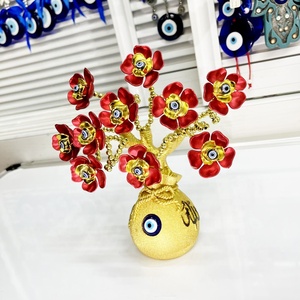 Placcato oro Lucky Pocket Fall Decor fiori decorativi artificiali rossi Evil Eye Decor albero della vita - Product Image 2