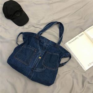 Qualité supérieure grande capacité femmes Denim sacs à main Messenger toile sac fille Cowboy <span class=keywords><strong>Art</strong></span> Shopping épaule Blues fourre-tout sacs - Product Image 5