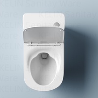 Luxe nouveau moderne siphonique une pièce cuvette de toilette grand siège réservoir d'eau bas articles sanitaires salle de bain carré-rond blanc placard à eau