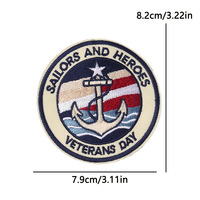 Patchs brodés patriotiques thermocollants pour la Journée des Vétérans, drapeau américain, aigle, ancre, patchs tactiques de moral pour homme, gilet, chapeau, sac à dos