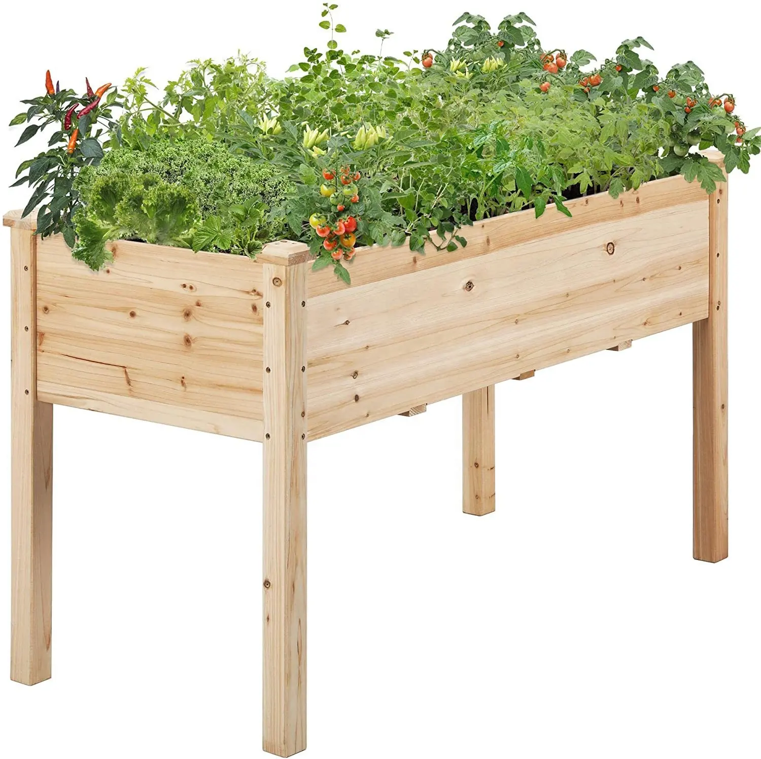 Fábrica OEM Custom Garden Supplies Caixa de madeira plantador para legumes e flores Elevada madeira levantada jardim cama com pernas