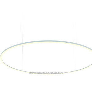 Lustre à anneau en aluminium de conception créative 1500mm de diamètre pendentif LED argenté luminaire suspendu avec <span class=keywords><strong>cordons</strong></span> réglables et auvent - Product Image 6