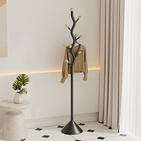 Porte-manteau sur pied noir de style minimaliste pour la maison, chambre, salon, entrée, et support à sacs