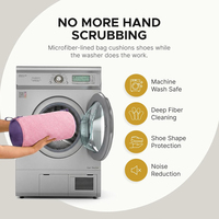 Sac de lavage pour chaussures OEM/ODM 2026 avec fibres microfibres et fermeture éclair autobloquante pour machine à laver