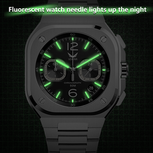 Reloj de pulsera de cuarzo para hombre, cronógrafo de lujo con correa de goma, de acero inoxidable, con logotipo personalizable, 316l - Product Image 5