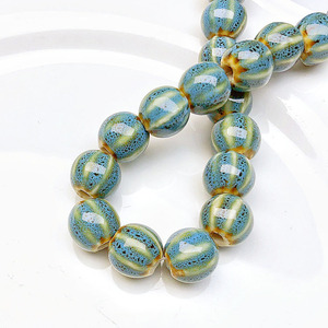Perles en céramique en forme <span class=keywords><strong>de</strong></span> pastèque et <span class=keywords><strong>de</strong></span> citrouille CC1853, poterie artisanale, perles en porcelaine Guru pour la fabrication <span class=keywords><strong>de</strong></span> bijoux <span class=keywords><strong>de</strong></span> yoga Mala et <span class=keywords><strong>de</strong></span> boucles d'oreilles - Product Image 1