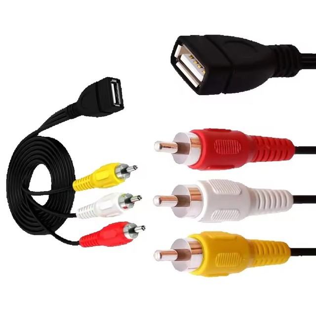 USB Female to 3 RCA Male/Female Audio Video Converter Cable 0.2m 1.5m Camcorder Adapter for TV Box AV Port