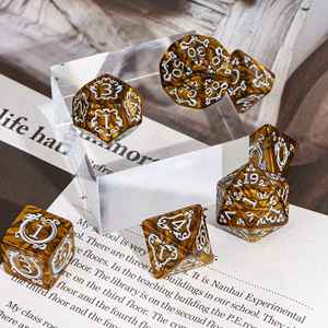 Lot <span class=keywords><strong>de</strong></span> 7 dés polyédriques personnalisables en acrylique pour jeux <span class=keywords><strong>de</strong></span> rôle sur table et jeux <span class=keywords><strong>de</strong></span> société – Durables - Product Image 4