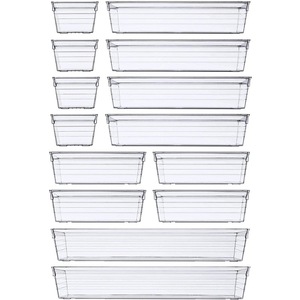 14pack multifunzione desktop accessori da bagno classificazione cucina in plastica trasparente per cassettiere <span class=keywords><strong>organizer</strong></span> - Product Image 1
