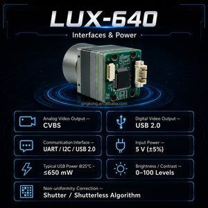 Caméra thermique 640x512 pour drones, 60Hz, 40mK NETD, infrarouge, UAV, module de détection 1km, caméra thermique pour drones, fourni par l'usine - Product Image 6