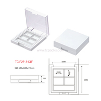 Boîtier compact personnalisé pour poudre, emballage vide en plastique carré pour palette de fards à paupières et blush, fabriqué avec des matériaux recyclés