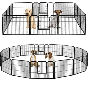 JH-Mech Pet Fence OEM Einfache Montage Einfache Lagerung Rost beständiger Achteck Robuster Hochleistungs-16-Panel-Metallspielstift für Haustiere