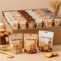 Sacs en plastique personnalisés imprimés en gros, finition mate 250g, résistants à l'humidité avec fenêtre, pour emballage de bonbons et biscuits