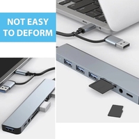 Adaptador Hub USB-C de 7/8 Puertos - Divisor Múltiple de Velocidad 5G para PC, Laptop y MacBook (EE. UU.)