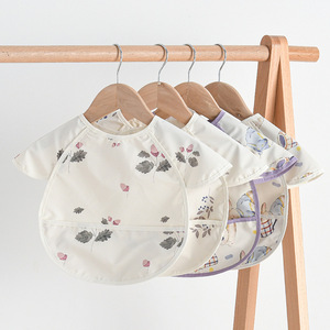 Babero de comedor retrorreflectante para niños, mono impermeable de manga corta para bebé, botón, Material de PU suave, babero de comida suave fino - Product Image 4