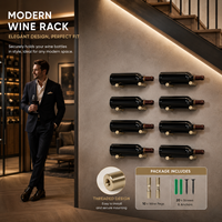 Support mural personnalisé pour bouteilles de vin, idéal pour villa, escalier, cave à vin, hôtel, bar – Présentoir métallique – Fabrication OEM