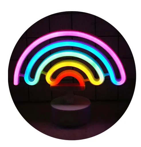 Creates Dreamy Light Up for Room Wall Decor Festival Party Holder Base Battery USB Led Neon Sign Colorful Rainbow Night Lights