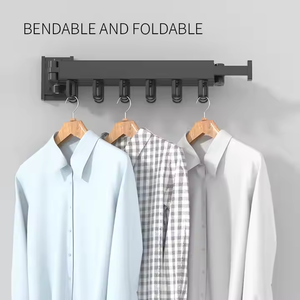 Stendibiancheria da Parete Pieghevole Estensibile in Alluminio per Interni - Product Image 1