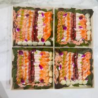 Boîtes à lunch en bois respectueuses de l'environnement pour restaurant traiteur fromage deli sushi croustilles nourriture pour bébé