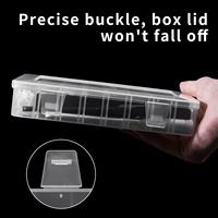 Boîte de rangement en plastique PP transparente recyclable à 24 compartiments carrés pour écrous/pièces électroniques/ouvrils/vis, idéale pour le bureau/la maison, personnalisable