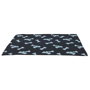 Pet <b>Blanket</b> 100 x 70 Cm <b>Black</b> With Bone Pattern For Dogs Cozy Soft Fleece <b>Throw</b> - Product Image 2