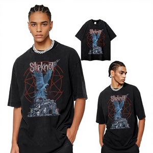 T-shirt basique vintage à manches courtes 100 % coton imprimé directement, style streetwear américain, coupe ample, pour hommes et femmes, style Vibe Hip-Hop - Product Image 1
