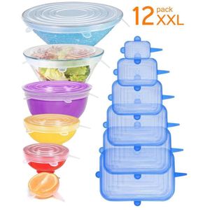 <b>silicone</b> cover can be <b>stretched</b> and sealed high temperature resistant food plastic wrap six-piece <b>silicone</b> fresh-keeping cover - Product Image 1
