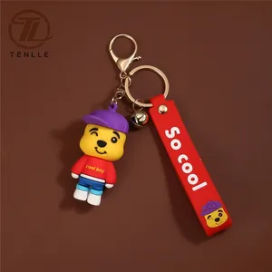 Factory custom promotion key chain 2d or 3d silicone keyring 3D pvc animal keychain