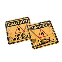 Panneaux métalliques vintage personnalisés « Danger » – Affiches d'avertissement « Très inflammable » – Plaques en métal et aluminium pour décoration murale