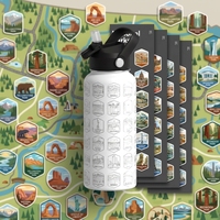 Bouteille d'eau sportive en acier inoxydable Hong Ling, thème Parc National, grande capacité, personnalisable, pour l'extérieur, cadeau souvenir