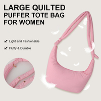 Leichte benutzer definierte Frauen Mini Schulter geste ppte geschwollene Handtasche Nylon Puffer Umhängetasche