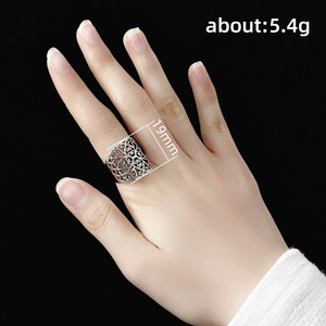 Anello Creativo Vintage con Motivo a Nuvola Traforata in Stile Etnico per Dito Indice Femminile - Product Image 3