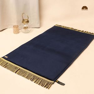 Extra <b>Large</b> Thick Modern Washable Machine Made Prayer <b>Mat</b> Premium Faux Fur Foam Cushion Anti Slip Synthetic Leather Gold Tassels - Product Image 3