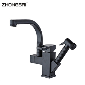 Moderno productos sanitarios diseño negro solo mango extensible grifo de la cocina - Product Image 4