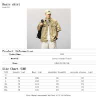 Chemise de travail pour homme, style fonctionnel d'été, chemise de travail à manches courtes 5/4, chemise décontractée ample pour homme, chemise à demi-manches pour couple