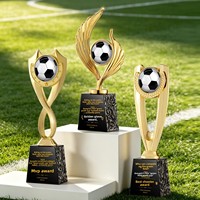 Nouveau trophée de football en métal et cristal artificiel, récompenses personnalisées gravées pour événements sportifs, prix Globe d'Or, meilleur joueur, tireur, gardien de but