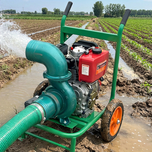 Pompa d'Acqua Diesel Raffreddata ad Aria da 6 Pollici ad Alto Flusso con Carrello per Irrigazione Agricola e Drenaggio Alluvioni - Product Image 1