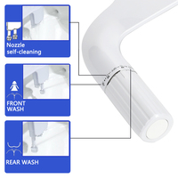 Bidet manuel autonettoyant à double buse, accessoire de toilette mince, bidet de toilette détachable non électrique pour toilette