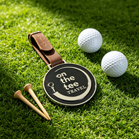 Tag Logam Berlapis Gunmetal dengan Logo Kustom untuk Tas Golf, Tag Golf Profil Rendah untuk Tas