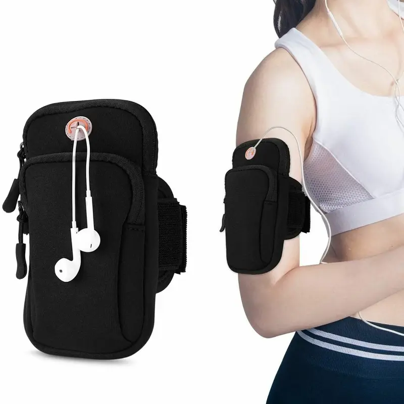Logo personnalisé néoprène gym sport brassard course jogging support pour téléphone portable pochette étui femmes bras sac pour téléphone portable