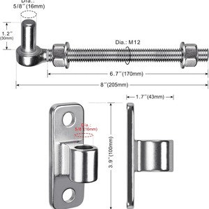 บานพับประตูสแตนเลสแบบเจโบลท์ ขนาด 6 8 10 นิ้ว ชุดวัสดุ 304 ตัวหนีบยกสำหรับใช้งานทั่วไป - Product Image 3