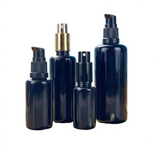 Wholesale Custom Logo Black UV Lightproof Boston <b>Glass</b> <b>Bottles</b>, <b>Empty</b> Cosmetic <b>Glass</b> Vials with Pump, Dropper & Fine Mist Spray - Product Image 3