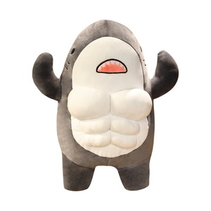 Peluche de Tiburón con Músculos Fuertes, Almohada de Tiburón, Divertido Peluche de Tiburón Azul, Almohada de Peluche para Niños y Adultos - Product Image 1