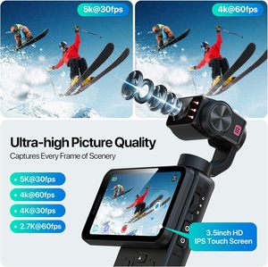 <span class=keywords><strong>ORDRO</strong></span> M5 5K Caméra Vlogging Stabilisation 3 axes 3.5 ''Écran tactile IPS rotatif 48MP 1/2.5'' CMOS 4K/60FPS Vidéo IR - Product Image 6
