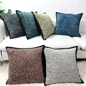 18x18 Inch Soft Chenille Pillow Covers for Sofa Living Room Couch Solid Dyed Cases - Product Image 1