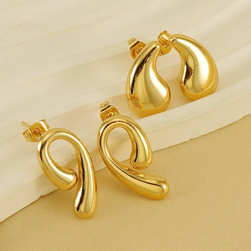 Stainless steel high-end fashion earrings water drop statement earrings women luxury