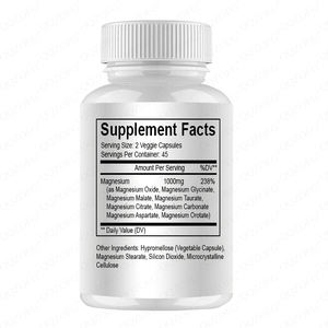 Oem Hete Verkoop 1000Mg Magnesiumcomplex 8 Vormen Ondersteunt Neuromusculaire Functie Energiemetabolisme Botgezondheid NON-GMO 90 Mineralen - Product Image 2