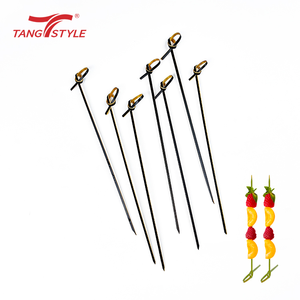 Thực Phẩm Cấp Dài Khô Màu Xanh Lá Cây Tre Hoa Stick Cho Ngoài Trời BBQ Biểu Tượng Tùy Chỉnh <span class=keywords><strong>Teppo</strong></span> Tre Knot Xiên Cho Nhà Sử Dụng Cắm Trại - Product Image 1