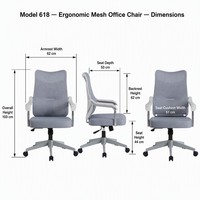 Chaise de bureau ergonomique en maille réglable en hauteur avec support lombaire pour le gaming et le bureau (vente en gros)
